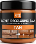 Premium Leather Recoloring Balm And Color Restorer Smooths Faded Couches Furniture Car Seats With Zero Hassle Scratch Repair Blend In Warm Tan Tone To Save Your Gear Fast, tan balm jar.