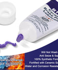 Tube of Pro Grade High Temp Brake Caliper Grease For Disc Brakes, 2 Pack 1oz Each, Synthetic Silicone Ceramic Assembly Lubricant extruding purple grease