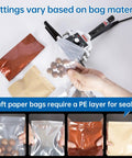 Killer Portable Handheld Heat Sealer For Mylar And Foil Bags Eight Inch Wide Jaw Super Easy Grip Fast Heat Up Sweet sealing snacks.
