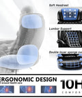 Illustration showing ergonomic features of Heavy Duty 400 Lb Capacity Executive Office Chair With Foot Rest, including lumbar support.