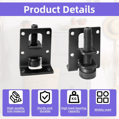 16 Piece Adjustable Leveling Feet Set For Cabinets, Wardrobes, And Tables, 2.2 Inch L Shaped Heavy Duty Metal Levelers Detail