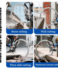 Professional Grade Handheld Concrete Circular Saw With 6000W Brushless Motor And Integrated Dust Extractor used for stone, wall, floor slab, and reinforced concrete cutting.