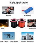 Collage showing applications of Dual Color 18 Gauge Silicone Wire Red And Black Hook Up Cable for electronics and appliances.