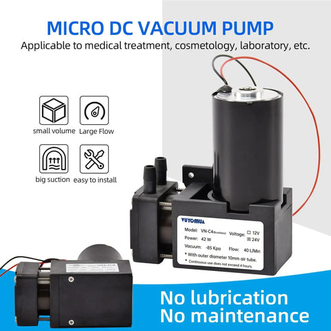 Top Shelf Mini Vacuum Pump Crafted With A Dead Quiet Brushless Motor Delivers Forty LPM Airflow And Minus Eighty Five KPA Suction in compact design.