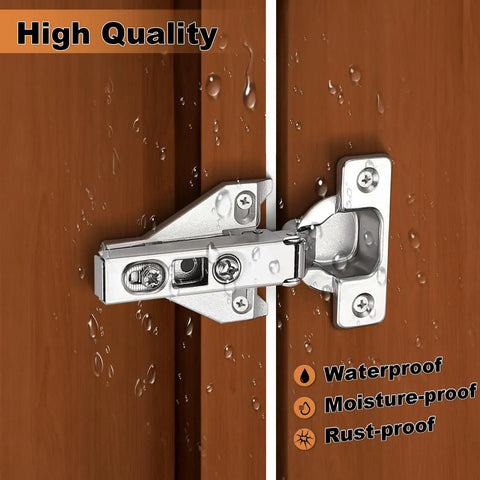 Soft Close Cabinet Hinges Two Pairs Brushed Satin Nickel Full Overlay 110 Degree Clip On Design With Mounting Screws Top Shelf Gear Zero Hassle Install Heavy Duty Kitchen Hardware