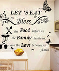 Kitchen Wall Decals Lets Eat Dining Room Wall Stickers With Bless The Food Before Us Family Beside Us And The Love Between Us