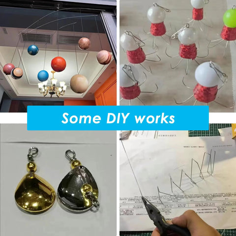 Stainless steel spring wire, 50 cm length, 0.2–2 mm diameter, full-hard; DIY crafts like planet mobiles and metal pendants