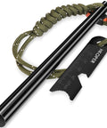 Go-To 6 Inch Ferro Rod Fire Starter Kit For Camping And Hiking With 3/8 Inch Rod Flint And Steel Survival Tool, green paracord