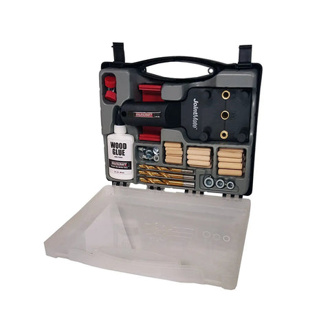 Complete Dowel Jig Kit With Dowel Pins And Bits For Fast Precise Joints Includes Pro Grade Joint Mate Alignment System Metal Bushings