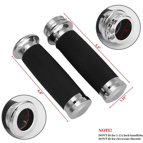1 Inch Motorcycle Hand Grips With Cable Throttle For Harley Sportster Dyna Softail Street Glide 883 1200 Chrome Fits Most 1 Inch Handlebar Cruisers Easy Install Durable Rubber And Metal Construction