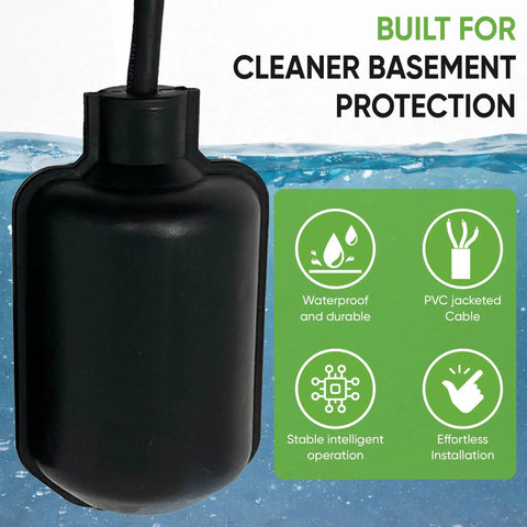 Beefy Universal Sump Pump Tethered Float Switch Replacement with waterproof design for sewage and water control