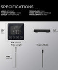 Specifications for Programmable Thermostat Speed Controller For ECMF Series Fans With Temperature Probe