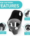 Golf Push Cart Cup Holder That Fits Clicgear Sun Mountain Bag Boy And More Large Size with features and design details