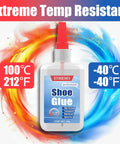 Two In One Shoe Glue With Brush And Nozzle For Sole And Heel Repair, Clear Instant Bonding For Rubber Leather And More packaging