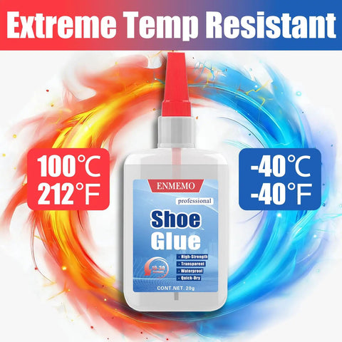 Two In One Shoe Glue With Brush And Nozzle For Sole And Heel Repair, Clear Instant Bonding For Rubber Leather And More packaging