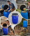 Rugged Blue Heavy Duty Plastic Water Storage Drum With Airtight Lid Beefy Food Grade Rain Barrel for multiple uses
