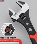 Adjustable Wrench Set 6 Inch 8 Inch 10 Inch, Drop Forged CrV Steel with non-slip worm and dual SAE and Metric scales.