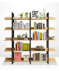 Built Different Vertical Bookcase Featuring Heavy Duty Steel Frame Smooth Layered Shelves Straight Fire Storage Setup For Living Room Or Office Displaying Books And Decor with books and decor items.
