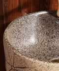 Modern Handmade Vessel Sink For Bathroom Vanity Bundle Includes Faucet And Drain With Installation Hole And Overflow For No Sweat Install Indoors Or Outdoors Daily in textured ceramic.