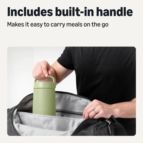 Stainless Steel Insulated Food Jar, Leakproof Screw Lid With Carry Handle, 16 Oz Olive Thermal Cup, Keeps Your Grub Piping Hot Eight Hours Or Ice Cold Twelve, Zero Spill Grab And Go Meal Container That Actually Performs