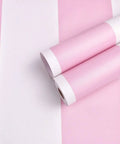 Peel And Stick Pink And White Stripe Vinyl Shelf Liner For Walls And Furniture Waterproof And Removable Wallpaper Decal