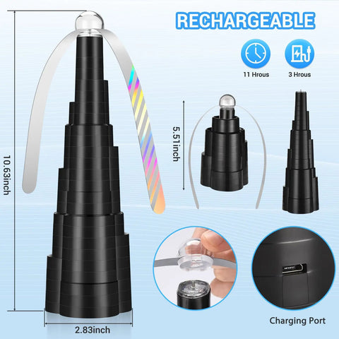 Tabletop Fly Fan Set Keeps Flies At Bay From Your Meals With Rechargeable Bug Fans And Soft Holographic Blades, No Fuss