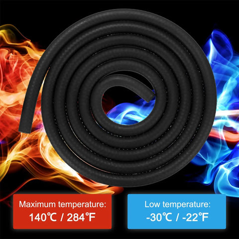 Fuel Line Hose 4mm ID 10mm OD 4.9ft Long NBR Rubber Heat Resistant High Pressure Oil Gas Line showing temperature range