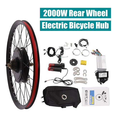 72V 2000W Rear Wheel Motor Electric Bike Kit With Multifunction Display For Easy Electric Bicycle Conversion components