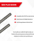 SDS Plus shank of Chisel And Point Bit Set For SDS Plus Rotary Hammers Demo Ready Tough As Nails Concrete And Tile Kit
