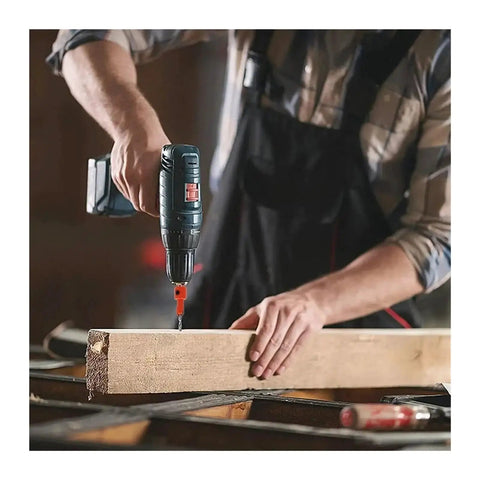 Heavy Duty High Carbon Steel Countersink Drill Bit For Wood And Metal With Adjustable Stop Collar And Quick Change Hex Shank in use on wood.