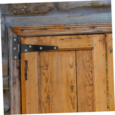 Eight Pack 5 Inch Black Weld On T Shaped Door Hinges Heavy Duty Galvanized Steel For Exterior And Residential Doors on wood gate