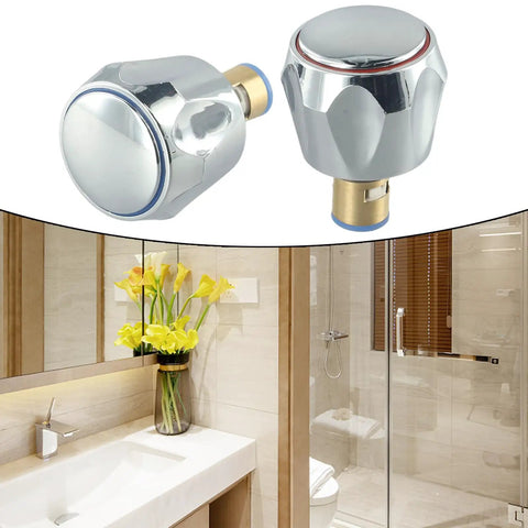 Easy Install Shower Knob Replacement Kit 4 Pieces 2 Sets Universal Valve Stem Conversion displayed in bathroom setting
