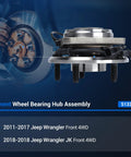 Beefed Up Front Wheel Bearing And Hub Assembly For Jeep Wrangler 2011 2012 2013 2014 2015 2016 2017 Wrangler JK 2018 4WD 5 Lug With ABS Replacement HA590482 513369