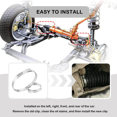 Durable 20 Piece CV Boot Clamp Kit With Stainless Steel Adjustable Hose Clamps Universal Fit For Steering Dust Covers And Fuel Hoses Includes Small And Large Clamps For Quick Easy Secure Auto Maintenance installed on car suspension