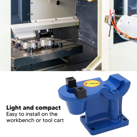 Universal CNC Tool Holder Fixture With Vertical And Horizontal Locking Aluminum Alloy Clamping System For Industrial Use BT30 Compatible Lightweight Yet Rugged For Easy Setup mounted on CNC machine, blue aluminum alloy, workbench use