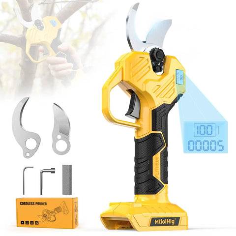 Beefy Brushless Electric Pruning Shears 20V Battery Compatible Cordless Garden Pruner with LCD and SK7 Blades