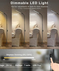 Led Floor Lamp For Eyelash Extensions And Makeup Standing Light With Eye Friendly Glow shown in 4 color temperatures