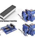 4 Inch Magnetic Vise Jaws Soft Jaws Set for Bench Vise Fits Kurt Vise Jaws Durable Aluminum with Rubber Surface