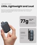 Wearable Clip On Bluetooth Speaker IP67 Waterproof Lightweight Portable Personal Hands Free Speaker held in hand