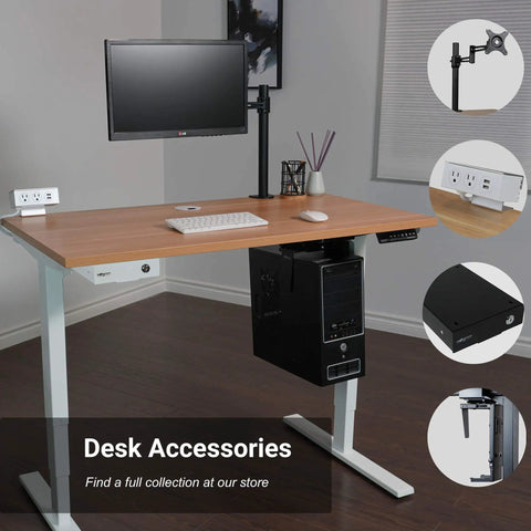Round Black Plastic Desk Grommet With Brush Opening And Removable Lid Fits 3 15 Inch Cutouts on office desk with monitor and keyboard.
