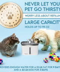 Award Winning 95oz 2.8L Pet Fountain Automatic Water Dispenser For Cats And Dogs With Replacement Filters Included Grey Plastic Multi Pet No Brainer Hydration with cats and toys