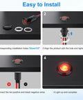 Four Pack 12mm LED Indicator Lights IP67 Waterproof Signal Lamps installation process with step-by-step guide for panel mounting