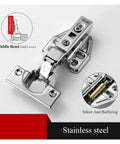 Heavy Duty Stainless Steel Hydraulic Hinge Set For Cabinets And Furniture, Thickened Damper Buffers, Soft Close Mechanism, Pro Grade Hardware
