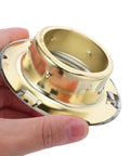 4 Pack Concealed Fire Sprinkler Head Cover Plates Ceiling Mount Sprayer Nozzle Protector, gold copper material, hand-held view.