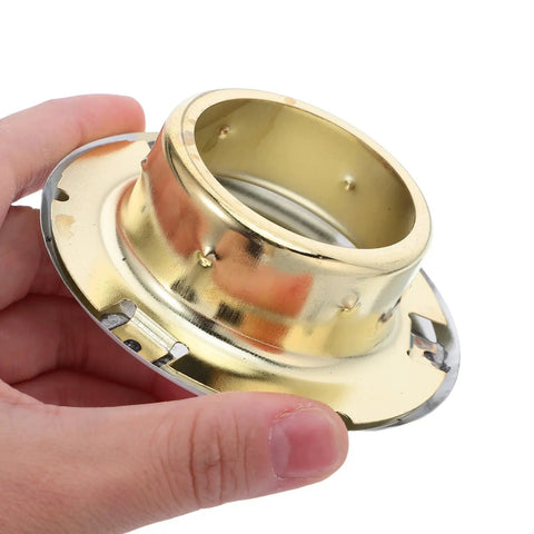 4 Pack Concealed Fire Sprinkler Head Cover Plates Ceiling Mount Sprayer Nozzle Protector, gold copper material, hand-held view.