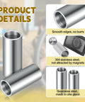 Sixteen Pack Stainless Steel Spacers, 1/2 Inch Outer Diameter, 3/8 Inch Inner Diameter, 1 Inch Length, Unthreaded Round Standoff Bushings