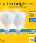 Packaging of Ultra Bright LED BR30 Flood Light Bulbs 150 Watt Equivalent Daylight 2200 Lumens Dimmable Indoor