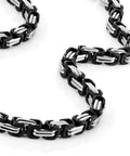 Mechanic Style Stainless Steel Mens Necklace With Silver And Black Chain Dope Industrial Look For Everyday Wear