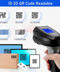 No Sweat Wireless Barcode Scanner With Crisp Two Inch Tft Screen For Rapid One D And Two D Inventory Tracking Plus Instant Qr Code Snapping On The Go For Busy Warehouses Anytime, scanning various barcode types.