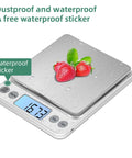 Upgraded Large Digital Kitchen Scale With 5kg Capacity And 0.1g Precision, Big Platform, Clear LCD, Easy Tare Function, strawberries on surface